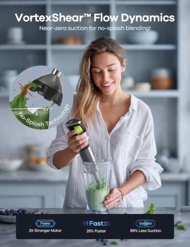 Ganiza 1200W Handheld Immersion Blender - 9-in-1 Black Kitchen Mixer