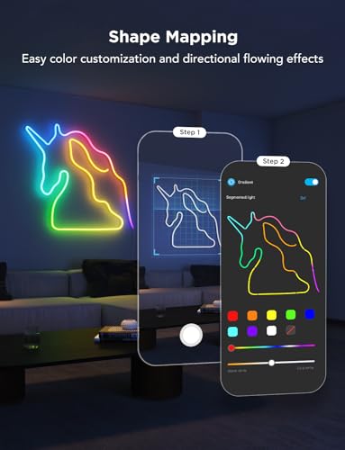 Govee RGBIC Neon Rope Lights 9.8ft - White Smart LED Light Strip with Matter, Alexa & Google Compatibility