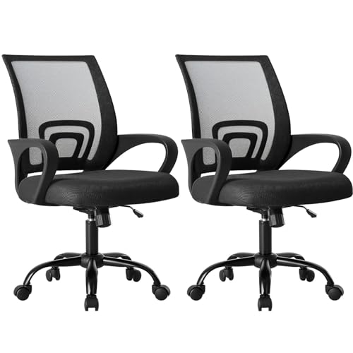 OLIXIS Office Desk Chair Black Ergonomic Computer Chair with Lumbar Support - Variation 2