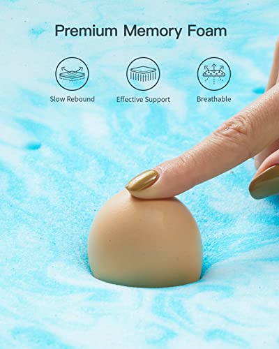 Full Size 4 Inch Ventilated Gel Memory Foam Mattress Topper - Blue, CertiPUR-US Certified