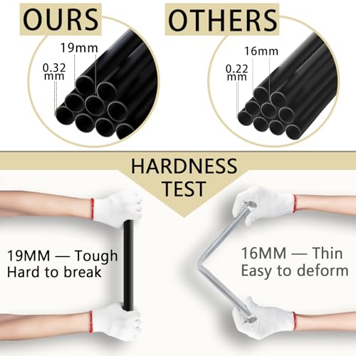 LOKEME Black Portable Wardrobe Closet Steel Pipe 19mm, 70.6in Storage