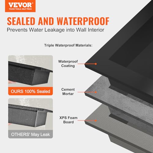 VEVOR Shower Niche Ready for Tile 16" x 50", Single Shelf Organizer,
