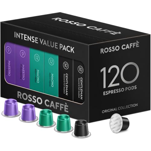 Rosso Caffè Intense Pack Espresso Pods for Nespresso Original Machines 120 Count