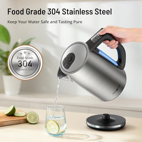 Electric Tea Kettle 1.7L with Precise Temperature Control - Indigo