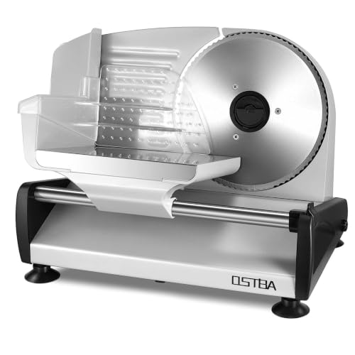 200W Electric Meat Slicer with Removable 7.5-Inch Serrated Blade - Adjustable Thickness