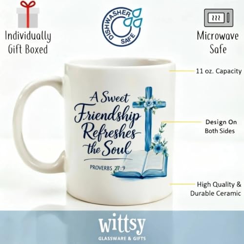 Christian Mug for Women - Religious Friendship Gift - Wittsy 11oz Coffee Cup