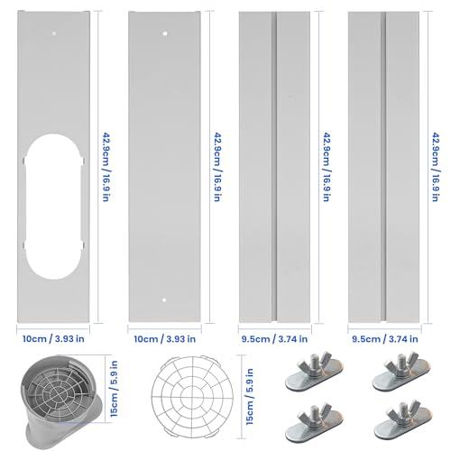 Portable AC Window Vent Kit with Adjustable Seal & Exhaust Hose - Universal Fit