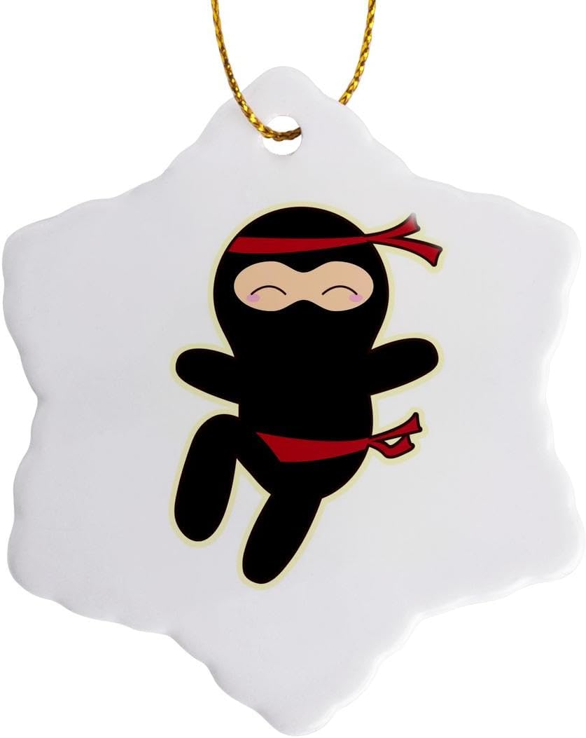 Ninja Cartoon Snowflake Ornament - Unique Holiday Decor for Kids