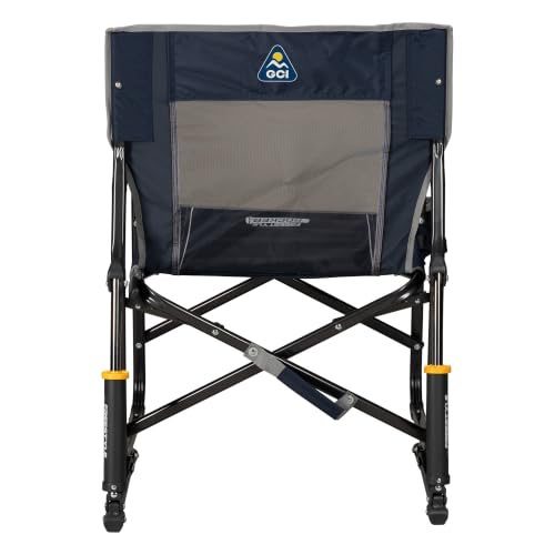 GCI Outdoor Freestyle Rocker Camping Chair - Indigo Blue, Portable Folding Rocking Chair with Drink Holder & Durable Armrests