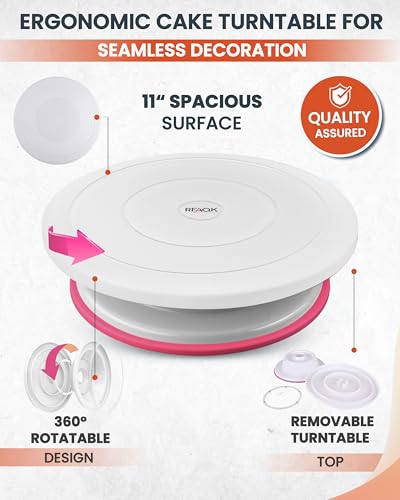 RFAQK 700-Piece Cake Decorating Kit with Pans, Turntable, Tips, Fondant Tools & More