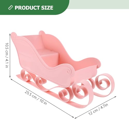 Kichvoe Pink Christmas Santa Sleigh Decoration - Plastic Candy Dish & Table Centerpiece