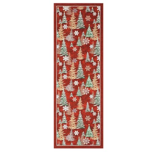 GarveeHome Red 2.5ft x 8ft Christmas Rug - Non-Slip Washable Holiday Runner