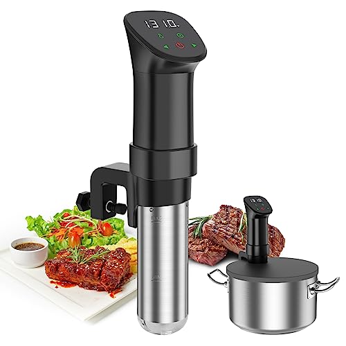 Rocyis Sous Vide Cooker Kit Black 1000W with Lid & Recipes - Precise Temperature