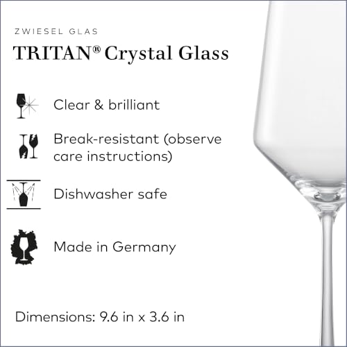 Zwiesel Glas Pure Cabernet Red Wine Glass Set of 4 - 19oz Dishwasher Safe Crystal
