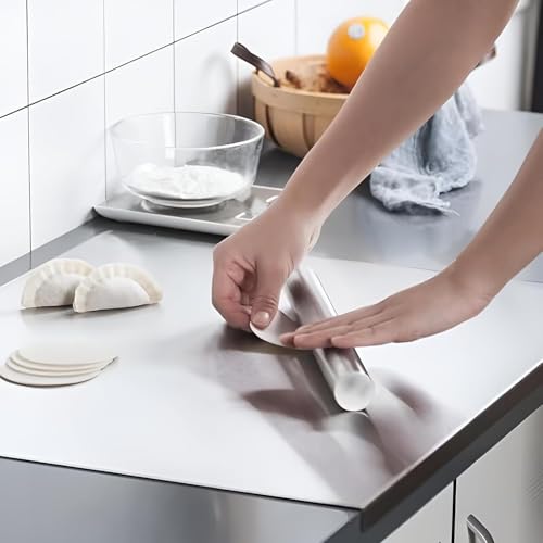 Large Stainless Steel Cutting Board for Kitchen - 27.6 x 19.7 Inches, Non-Toxic, Heavy-Duty, Multi-Use Food Prep Surface