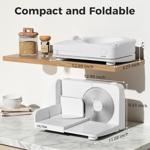 Foldable Meat Slicer 6.7” Stainless Steel Blade 150W Home Kitchen