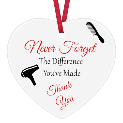 Hairdresser Appreciation Gift Ceramic Ornament - Thank You Keepsake for Stylist, Barber, Cosmetology Graduation, Retirement, Christmas