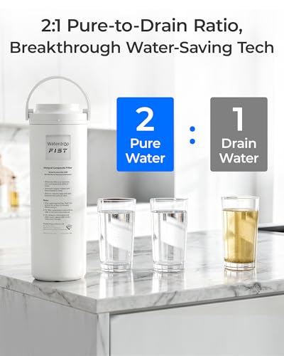Waterdrop WD-D6RF Replacement Filter for D6 Reverse Osmosis System - 1 Year, PFAS Reduction