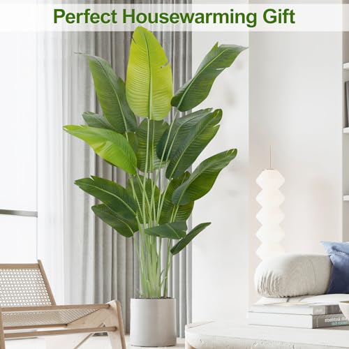 Keeplush 6ft 7in Lifelike Bird of Paradise Artificial Plant with 15 Trunks - Indoor Faux Tropical Tree for Home & Office Decor