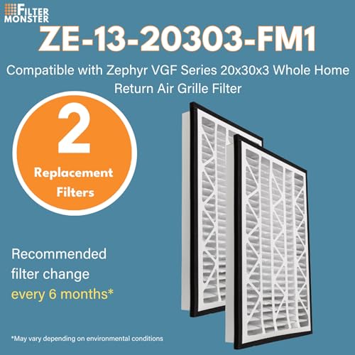 20x30x3 MERV 13 Replacement Air Filter Bundle for Zephyr VGF Series - 2 Pack