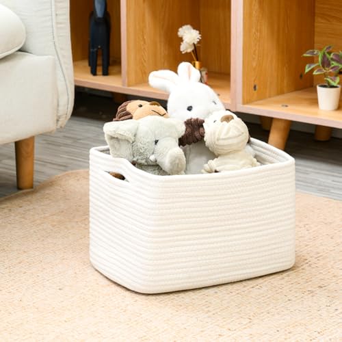 ICERZCZ 4 Pack Off White Storage Baskets 12.5 x 9.1 x 7.9 inches, Multi-Purpose Organizing Cubes
