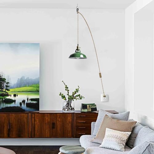 YUBOLE Modern Green Plug-in Pendant Light Macaron Kitchen Hanging