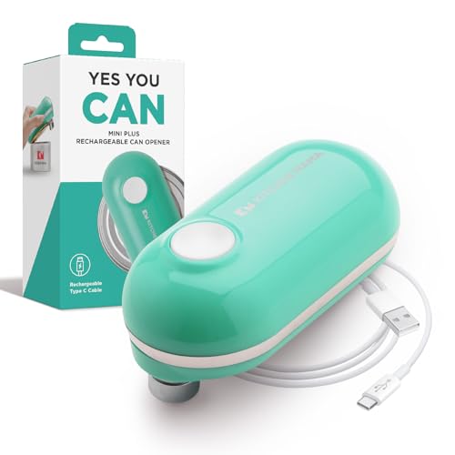 Kitchen Mama Mini Plus Electric Can Opener Teal - Rechargeable, Hands-Free, Safe Edges