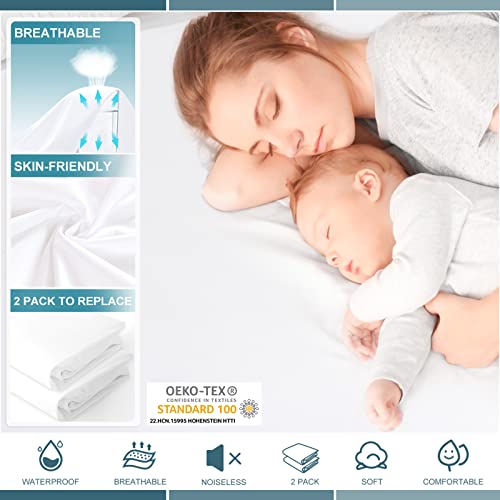 UNILIBRA 2 Pack Full Waterproof Mattress Protector Deep Pocket Bed Cover - White