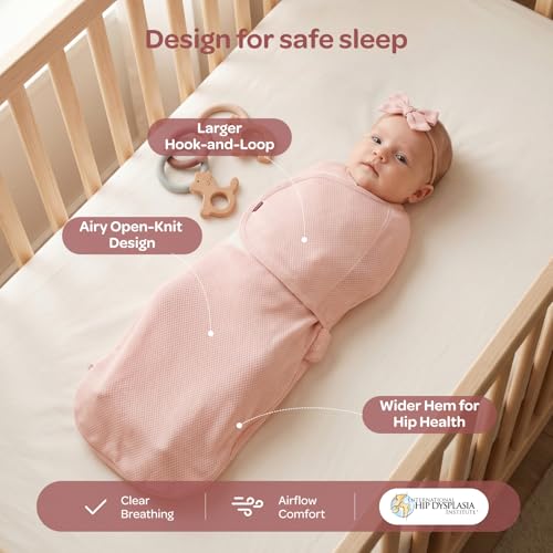 Momcozy Baby Swaddle Blanket for Newborns 0-3 Months Petal Mist – Breathable Cotton Sleep Sack