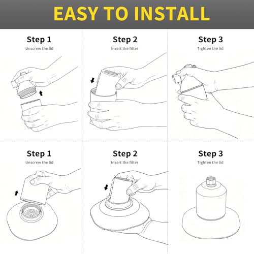 BLOTMS 3-Pack Shower Replacement Filter Compatible with Afina Showerhead - Easy Install, Reduces Chlorine & Heavy Metals
