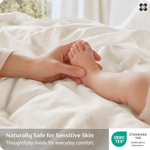 Bedsure Organic Cotton King Duvet Cover Set Ivory No Comforter 104"x90"