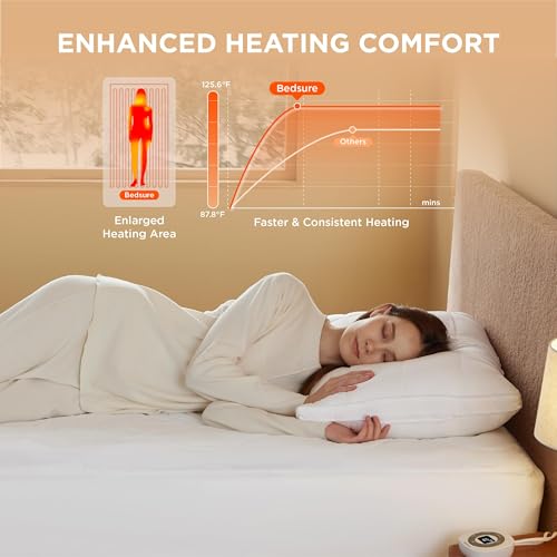 Bedsure Twin Waterproof Heated Mattress Pad with Cotton Top & 10 Heat Levels