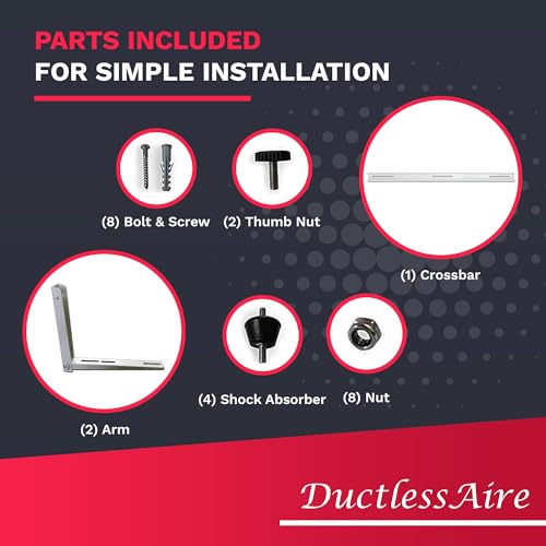 Ductless HVAC Mini Split Wall Mounting Bracket - Supports 9K-36K BTU, 300 lbs - Outdoor Weather-Resistant Steel