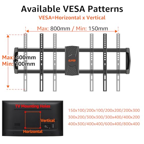 ELIVED Full Motion TV Wall Mount 42-90 Inches, 40.4 Inch Extra Long Arm, VESA 800x400, 150 Lb Capacity - Variation: 40.4" Arm