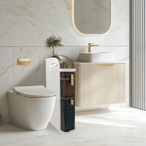 3-Tier Narrow Bathroom Floor Cabinet Storage Organizer - Waterproof, Space Saving