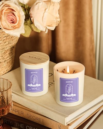 Lavender Candles Set - 28oz Aromatherapy Candle with Crystals Inside, Long-Lasting 200 Hours, Gift for Women & Moms - Variation of Lavender Candles / 28oz