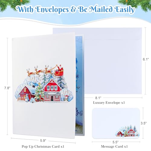 D4DREAM 3D Winter Village Pop Up Christmas Card - Family & Kids Xmas Gift, 3-Winter Village
