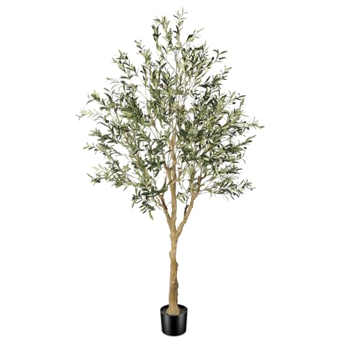 FEELEAD Olive Trees Artificial Indoor 7ft with Realistic Branches &