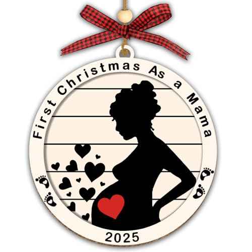 New Mom Gifts for Women, Baby's First Christmas Ornament 2025, Pregnancy Ornaments 2025 for First Time Moms Gifts Mom to Be