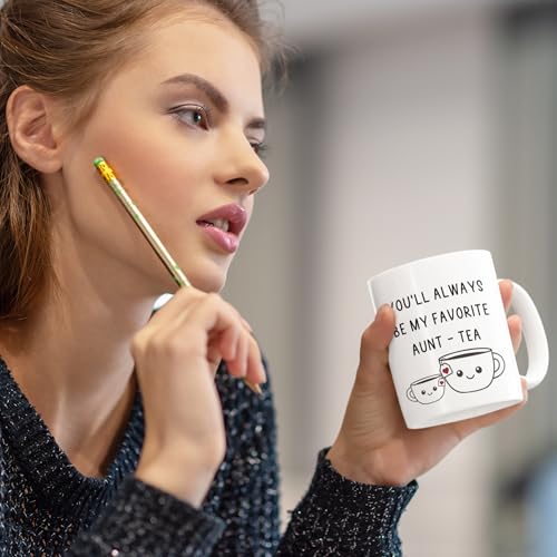 FUNITZ Aunt Gift Tea Cup - Funny Best Aunty Mug 11oz - Birthday & Christmas Present