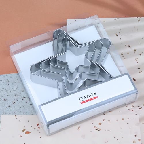 Stars Cookie Cutter Set Large - 5 inch, 4 3 2 inch Rounded Pentagram