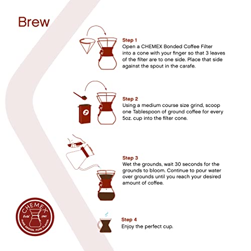 Chemex 8-Cup Pour-Over Glass Coffee Maker - Classic Series, Elegant Design
