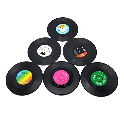 DuoMuo Coaster Vinyl Record Disk Coasters for Drinks - Tabletop