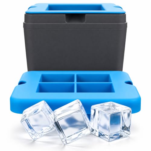 True Cubes Crystal Clear Ice Cube Maker, 4 Large 2"x2"x2" for