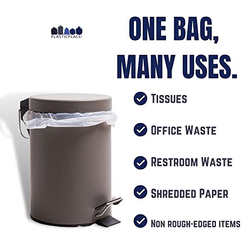12-16 Gallon Clear Trash Bags Pack of 250 - 1.0 Mil Heavy Duty Tall Garbage Liners