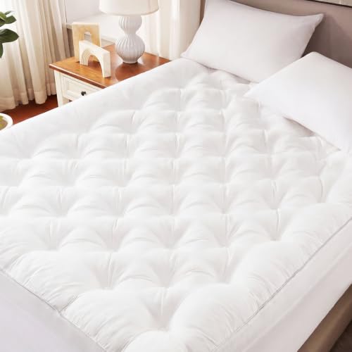 Cosybay 4-Inch Full Size Memory Foam Mattress Topper for Back Pain Relief, White