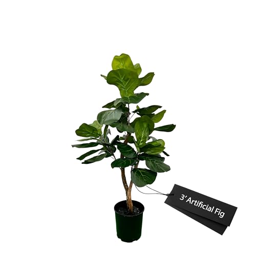 3ft Artificial Fiddle Leaf Fig Tree - Green, Handcrafted Indoor Plant - Variation of THIS listing