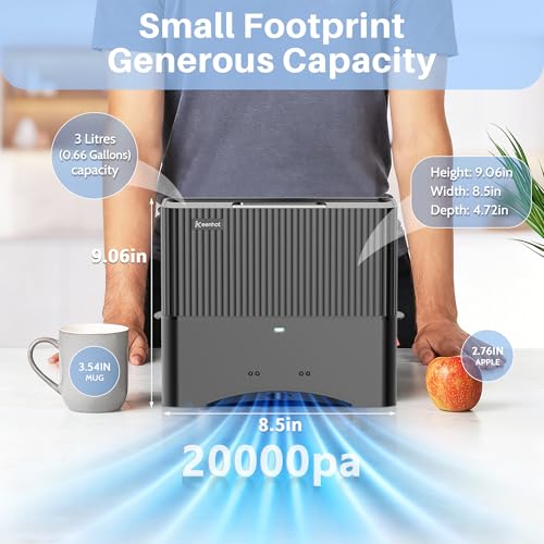 Touchless Vacuum Automatic Dustpan - Black, 20KPa Suction, Compact Baggless Design