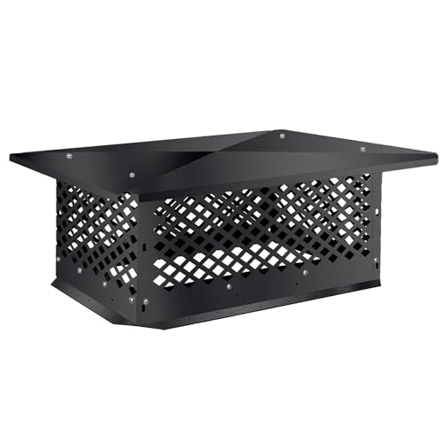 13x17 Inch Black Alloy Steel Chimney Cap - Rust-Resistant Outdoor Cover