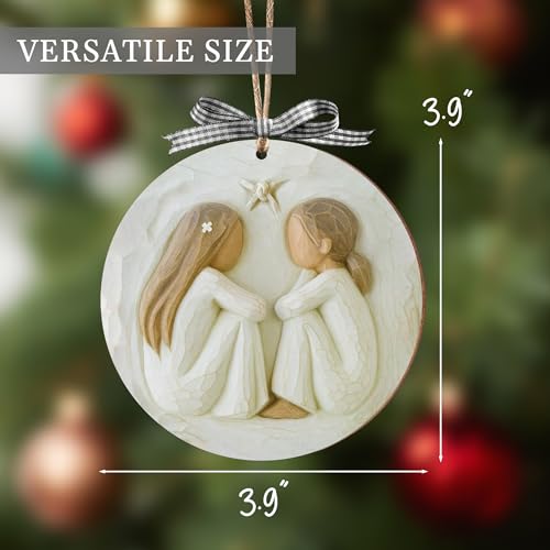 2D Flat Friendships Ornament 2025, Best Friends Christmas Ornaments for Tree Decorations, Gift for Best Friend Woman, Friendship Gifts, White Elephant Gifts for Women, Long Distance